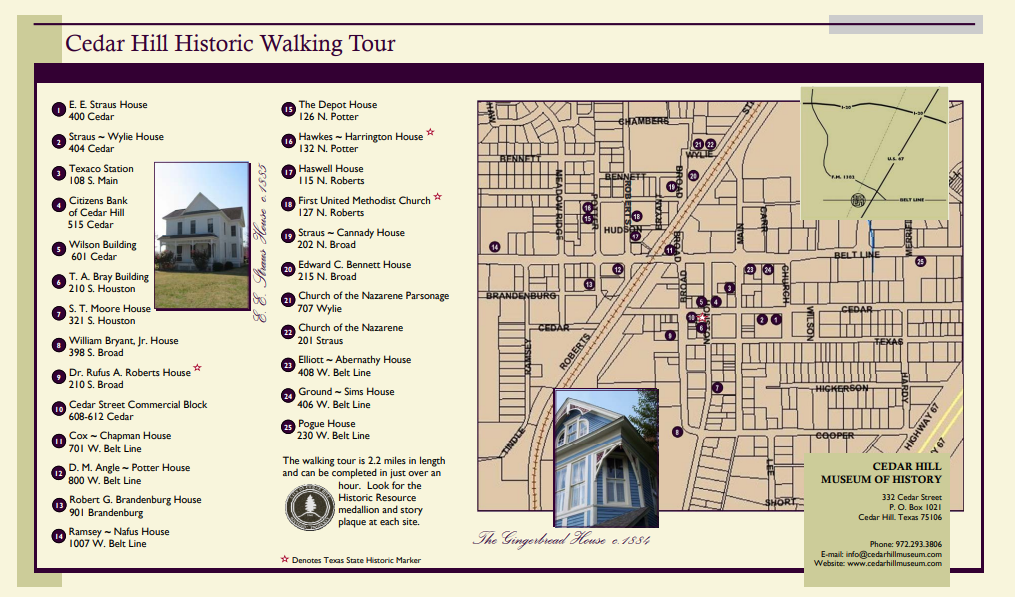 cedar hill historic walking tour