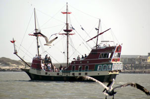 Black Dragon cruising Laguna Madre Bay